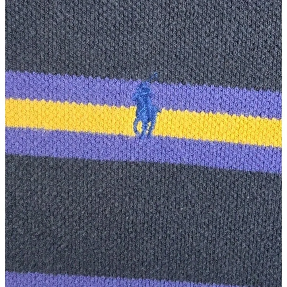 Polo Ralph Lauren Rugby Polo Shirt Yellow, BLACK, PURPLE Striped LOGO 2XL RAVENS